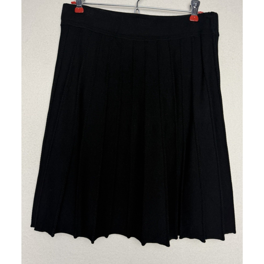 Kenar Women's Black Pleated Skirt Size Large Stretch